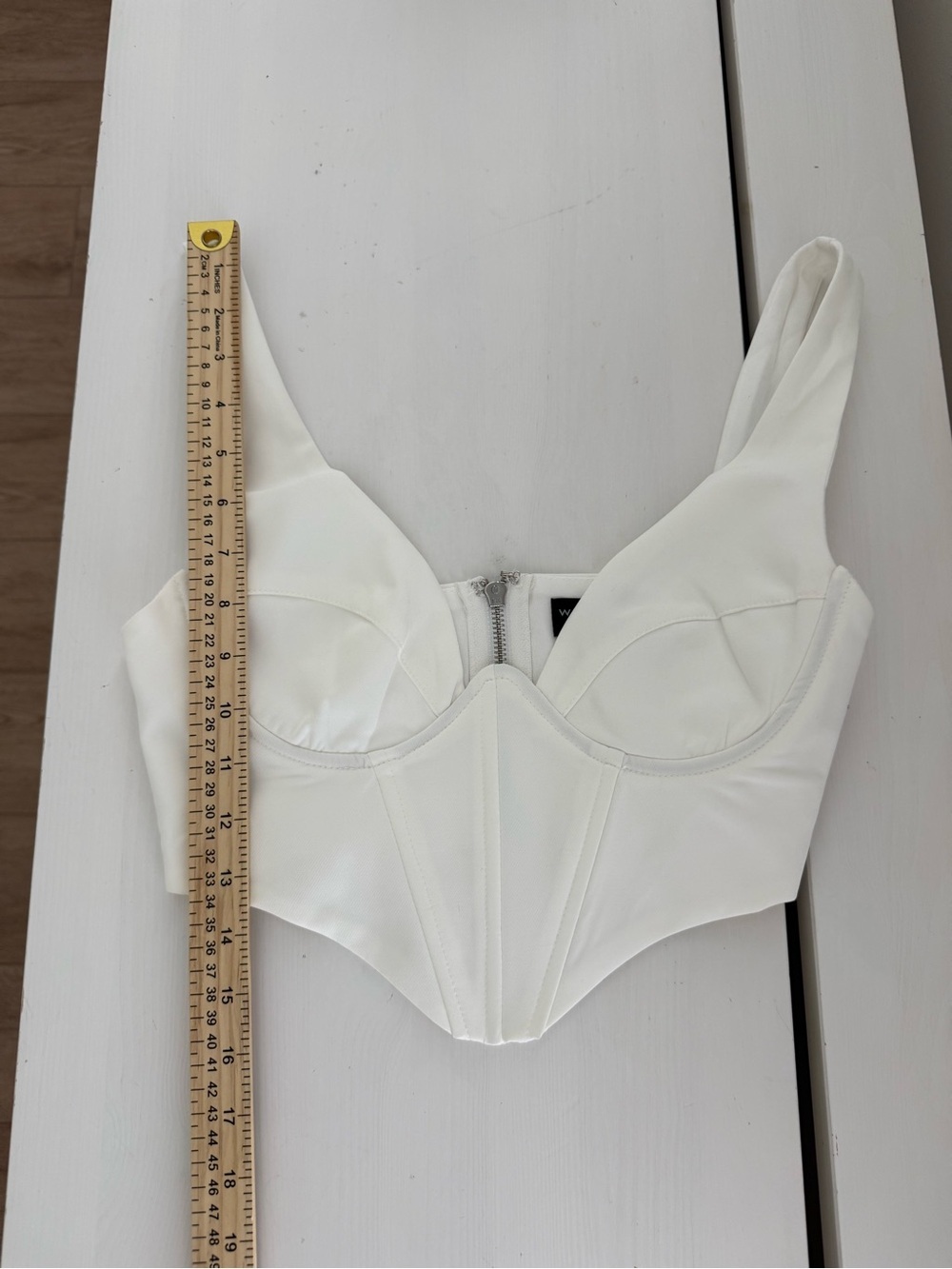 White Fox Golden Days Bustier Corset Top White XS Zip Front - Picture 7 of 7